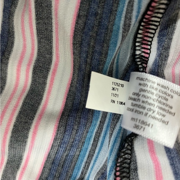 Lane Bryant Top Womens 18/20 Multicolor Striped Sweetheart Neck Surplice Peplum - Picture 6 of 7